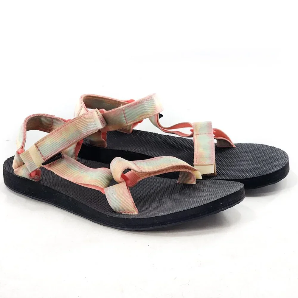 TEVA Original Universal Women's Tie Dye Sorbet Lemon Sandals - Picture 3 of 6